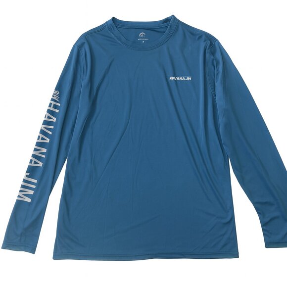 Havana Jim Classic Moisture Wicking UPF Long Sleeve Shirt Blue Sapphire Size M - Picture 2 of 2